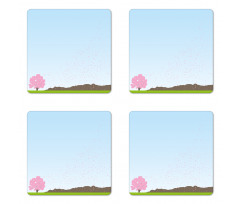 Floating Cherry Blossom Coaster Set Of Four