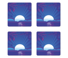 Exotic Summer Time Scene Coaster Set Of Four