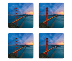 Golden Gate Bridge Scene Coaster Set Of Four