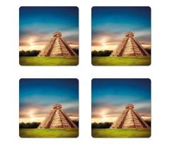 Kukulkan Pyramid Yucatan Coaster Set Of Four