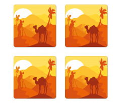 Camel Safari Monochrome Art Coaster Set Of Four