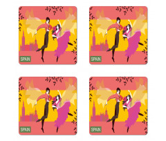 Spanish Dancer Woman and Man Coaster Set Of Four