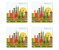 Graphic Image Medellin City Coaster Set Of Four