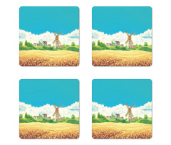 Countryside Wheat Field Coaster Set Of Four