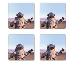 Astronaut Giving Thumbs Coaster Set Of Four