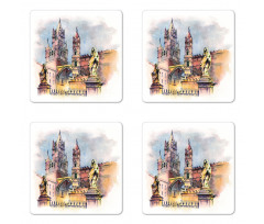 Monument in Palermo Sicily Coaster Set Of Four