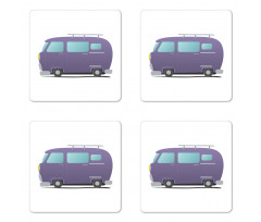 Side View Funny Van Coaster Set Of Four