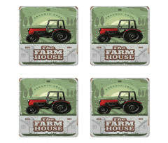 Farmer Tractor Art Coaster Set Of Four