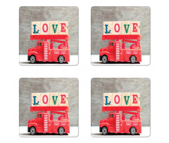 Toy with Love Words Coaster Set Of Four