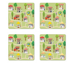 Street Food Festival Fun Coaster Set Of Four