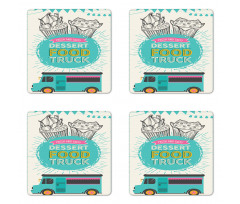 Street Dessert Food Coaster Set Of Four