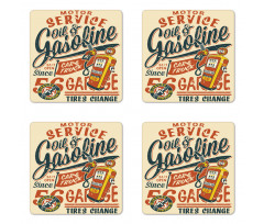 Grunge Gasoline Art Coaster Set Of Four