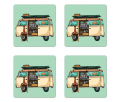 Street Coffee Van Coaster Set Of Four