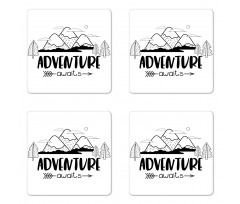 Mountain Lettering Coaster Set Of Four