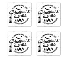 Tent and Trees Art Coaster Set Of Four