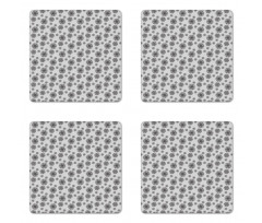 Botany Motif Polka Dots Coaster Set Of Four