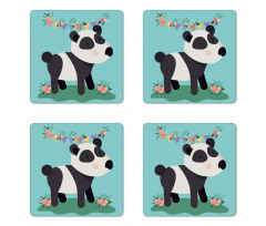 Children's Party with Flowers Coaster Set Of Four