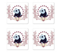 Fluffy Mammal and Flowers Coaster Set Of Four