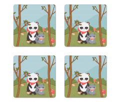 Forest Animals and Trees Coaster Set Of Four