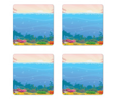 Vertical Underwater Scene Coaster Set Of Four