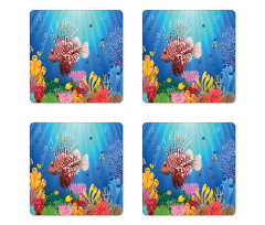 Colorful Marine Scenery Coaster Set Of Four