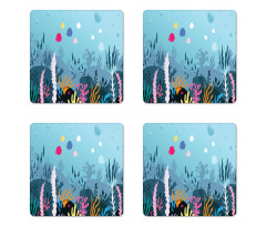 Seaweed Algae and Coral Coaster Set Of Four