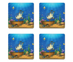 Undersea World Ship Wreck Coaster Set Of Four