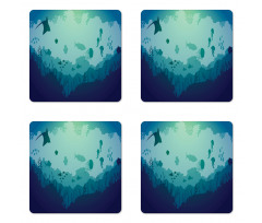 Jellyfish Corals Mammals Coaster Set Of Four