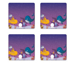 Oceanic Creatures Coral Coaster Set Of Four