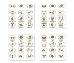 Classic Zodiac Chart Coaster Set Of Four