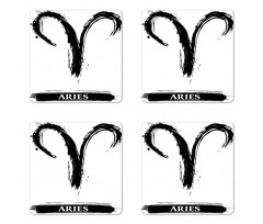 Aries Astrology Sign Coaster Set Of Four