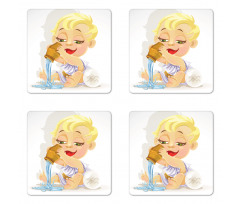 Baby Aquarius Zodiac Coaster Set Of Four