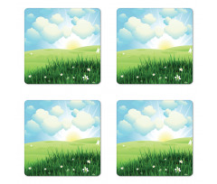 Sun and Clouds Coaster Set Of Four