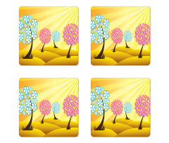 Blooming Trees Coaster Set Of Four