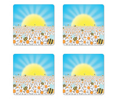 Daisies and Bees Coaster Set Of Four