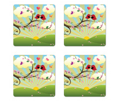 Birds on a Tree Coaster Set Of Four