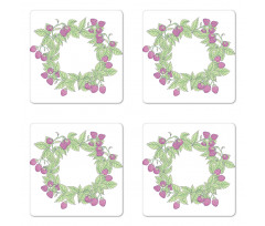 Raspberry Wreath Coaster Set Of Four