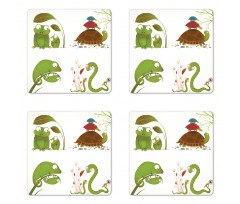 Snake Frog Ninja Reptile Coaster Set Of Four