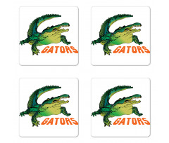 Wild Alligator Crocodile Coaster Set Of Four