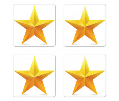 Single Yellow Ombre Star Coaster Set Of Four