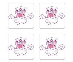 Dreamy Fortress Clouds Art Coaster Set Of Four