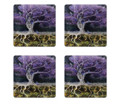 Forest Nature Trees Coaster Set Of Four