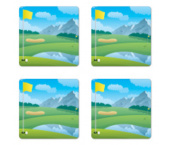 Golfing Field Coaster Set Of Four