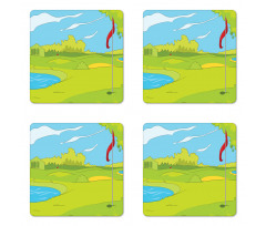 Grass and Pond Coaster Set Of Four