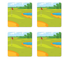 Flags Grass Land Coaster Set Of Four