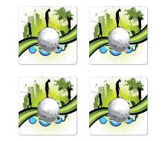 Hobby Sport Digital Graphic Coaster Set Of Four