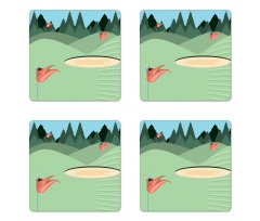 Hills Flags Woods Coaster Set Of Four