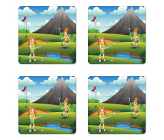 Golfer Children Coaster Set Of Four