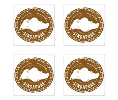 Grunge Mapping Design Coaster Set Of Four