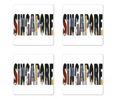 City Skyline in Lettering Coaster Set Of Four